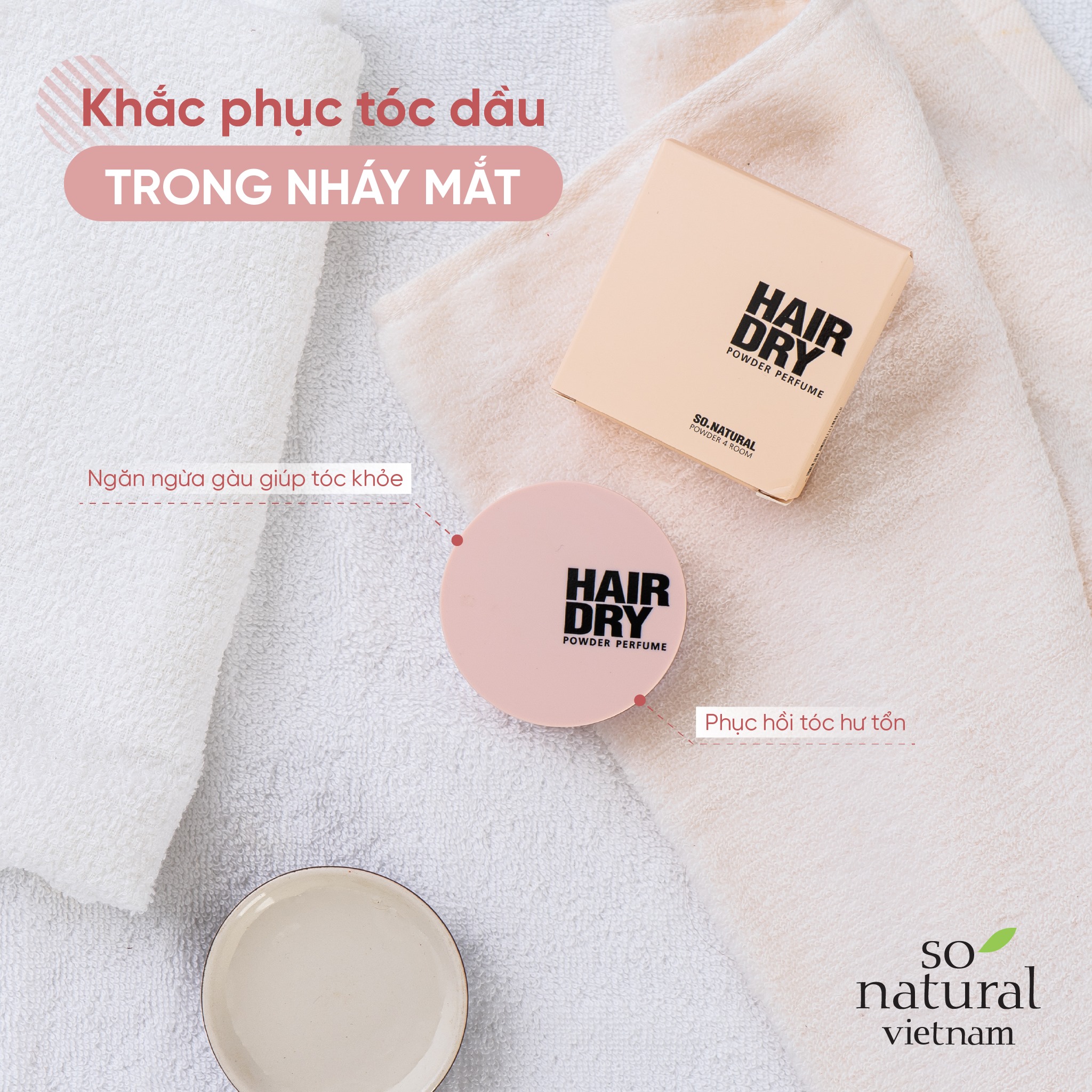 Phấn Gội Đầu Dạng Khô Hair Dry Powder Perfume So Natural 50gram ( Tặng sample Red Peel hoặc Sample Silk Collagen)