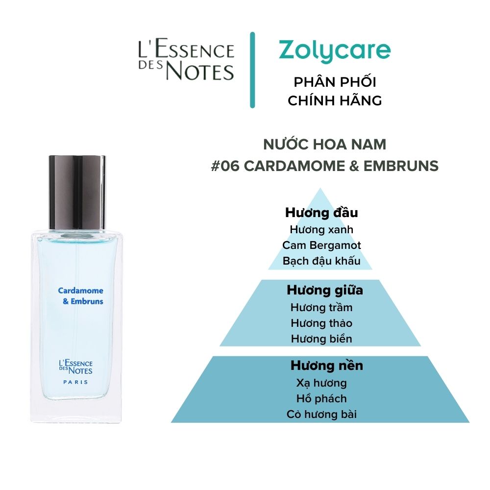 Nước Hoa Unisex L'Essence des Notes Cardamome &amp; Embruns #06 Harmony 30ml/50ml