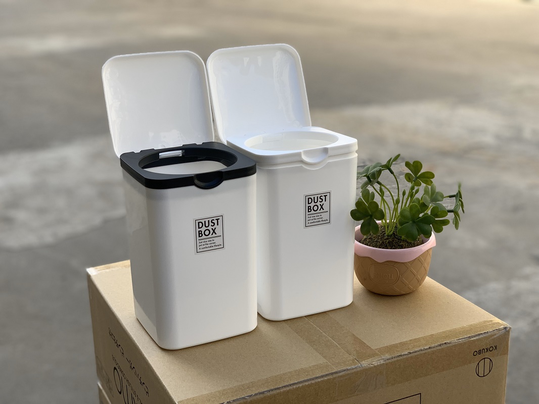Thùng rác nhựa mini Yamada Dust Box + 01 Bộ chổi & xẻng hót rác Mini Echo Metal - Hàng nội địa Nhật Bản
