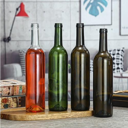 Chai Thủy Tinh Tròn 750ml nút Nhấn Nhựa Trắng Cao cấp | Tùy Chọn màu
