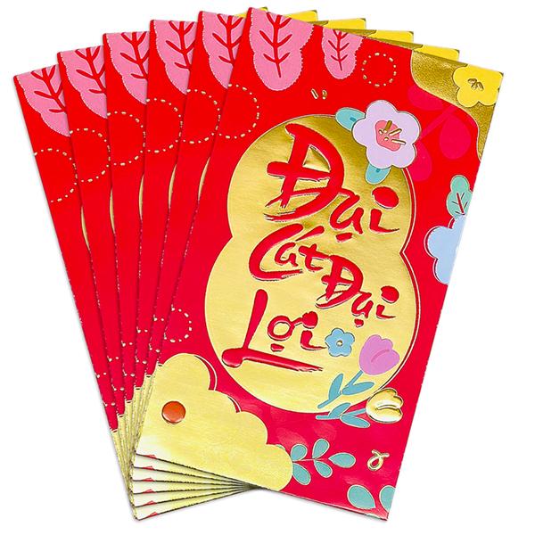 Bộ 6 Bao Lì Xì Tết Bính Ngọ 2026 - H5-8-1 - Đại Cát Đại Lợi