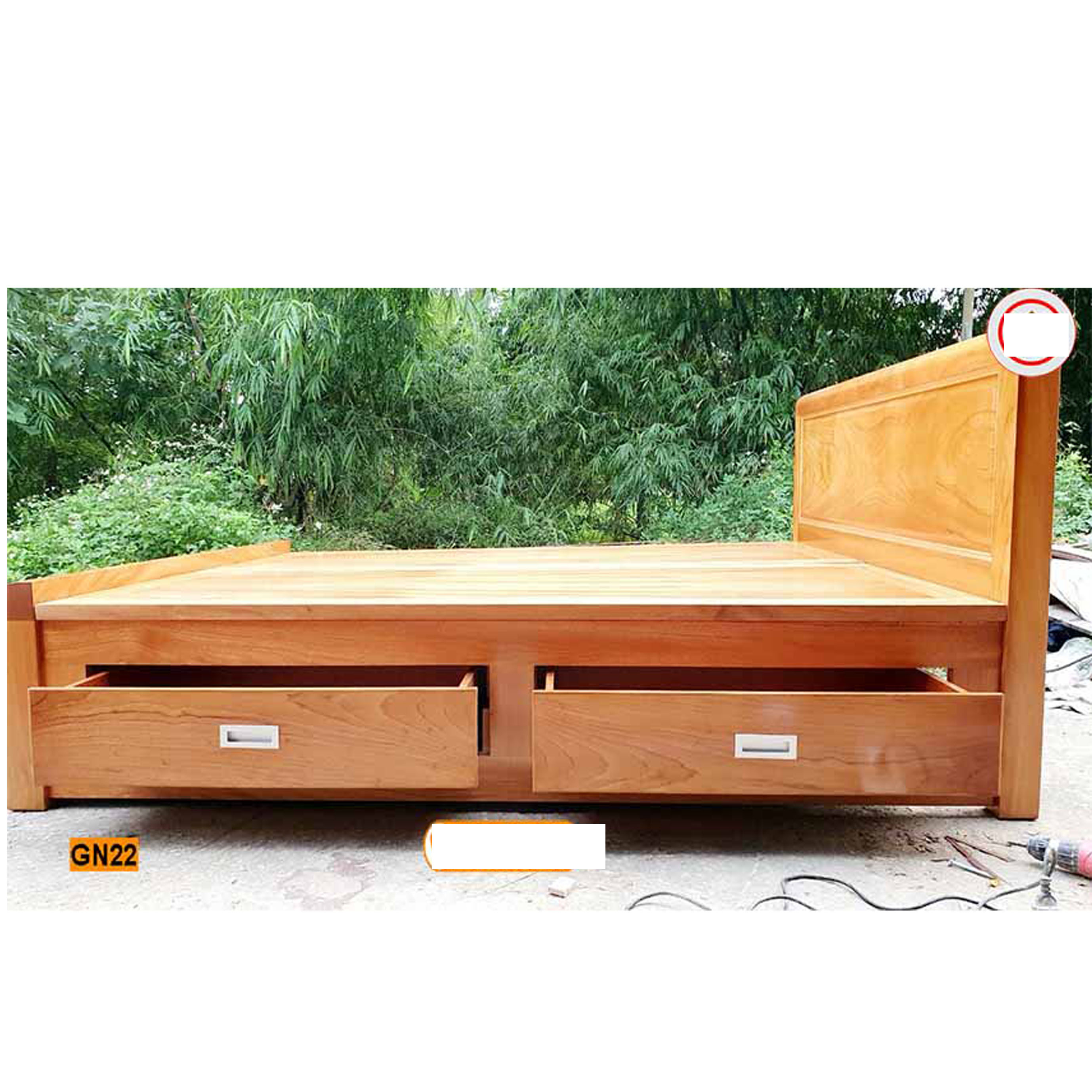 Giường gỗ cao cấp , GIƯỜNG GỖ GÕ ĐỎ CÓ NGĂN KÉO - PHẢN LIỀN,Giường ngủ 2 ngăn kéo gỗ gõ đỏ