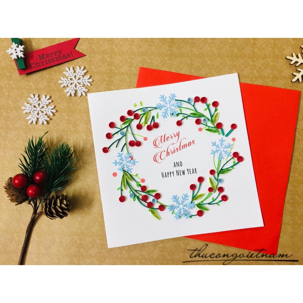 Thiệp Quilling Giáng Sinh 15x15cm