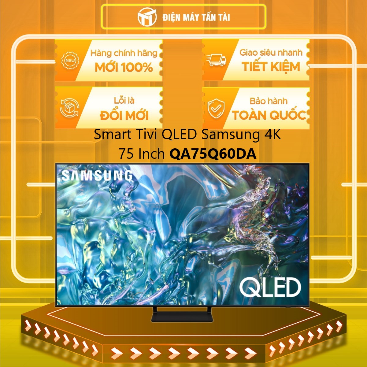 Smart QLED Tivi 4K Samsung 75Q60DA 75 inch QA75Q60DA QA75Q60D 75Q60D - Hàng chính hãng - Chỉ giao HCM