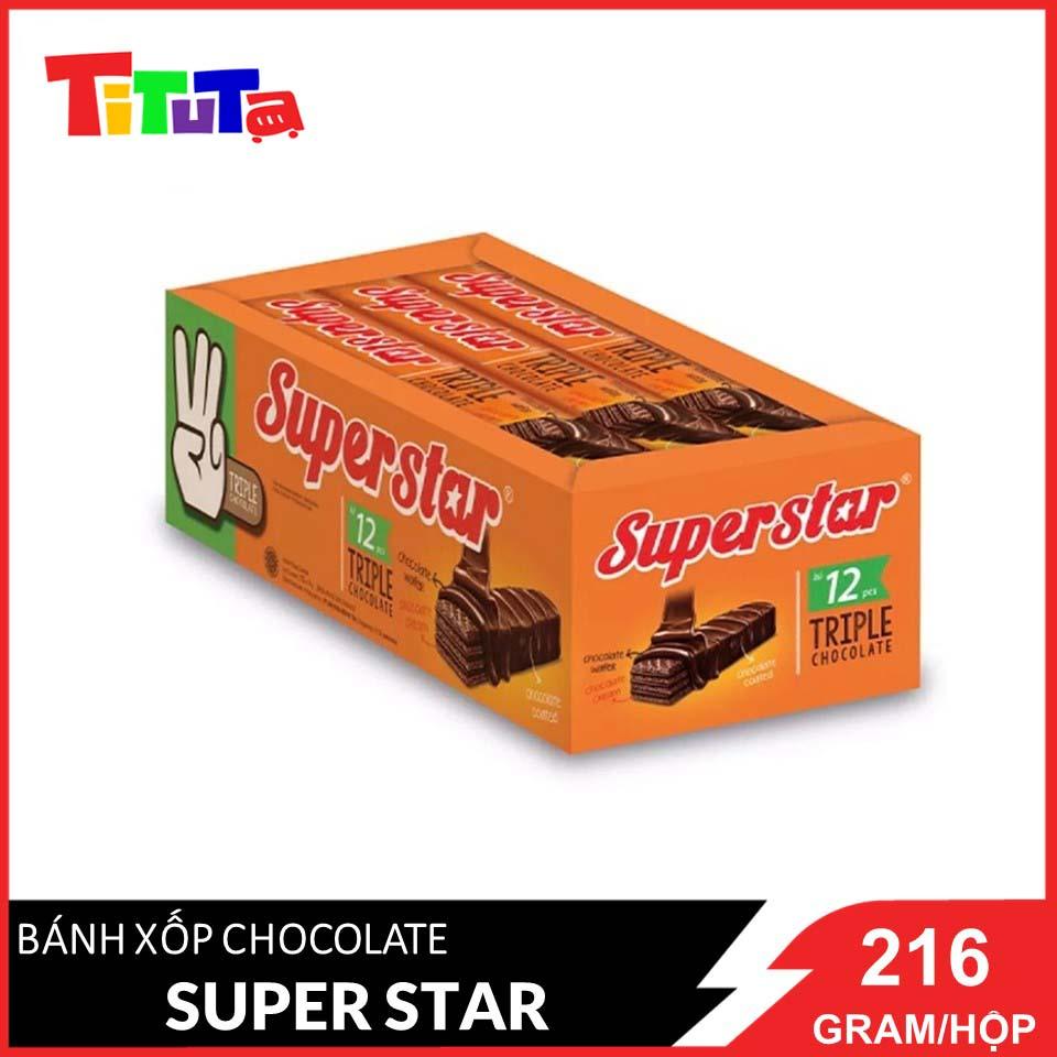 Bánh Xốp Socola Super star 12 x18g