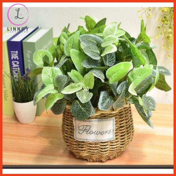 Giỏ hoa lụa cao cấp phong cách vintage trang trí nhà cửa, cửa hàng, văn phòng, lớp học