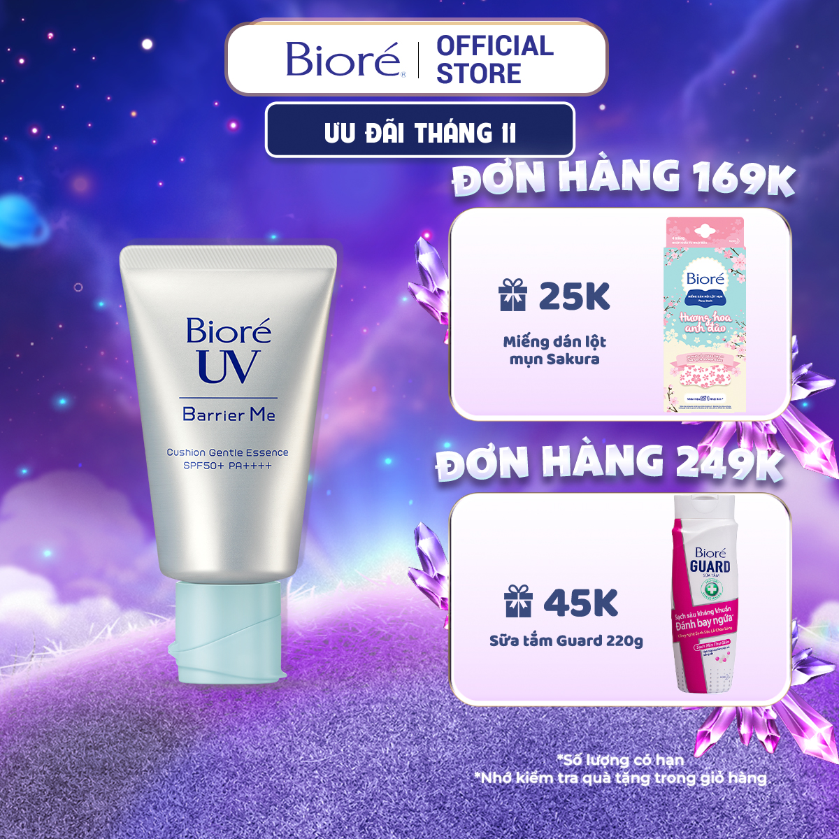 Bioré UV Barrier Me Tinh Chất Chống Nắng Cushion Dịu Nhẹ SPF50+ PA++++ 60g