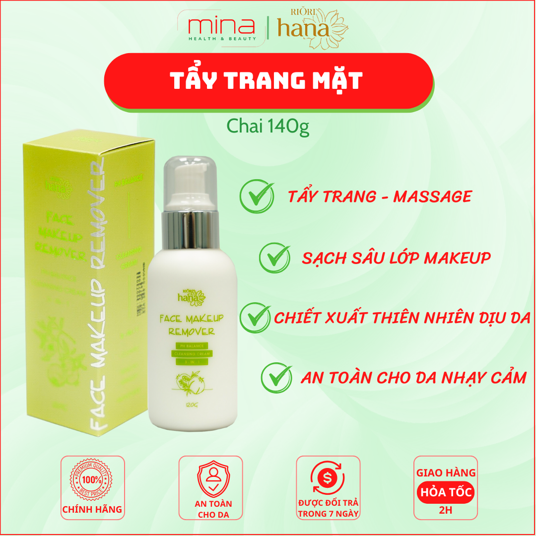 Tẩy Trang Mặt RIORI Face Makeup Remover 120g DẠNG KEM - Làm sạch sâu lớp makeup waterproof kết hợp Massge rửa mặt