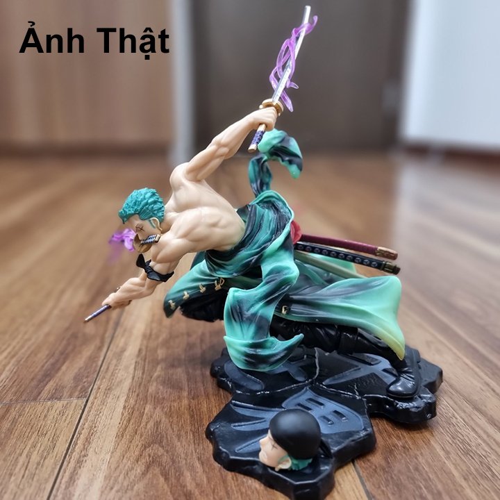 Mô Hình One Piece Zoro Tam Kiếm. Đồ Chơi Mô Hình Nhân Vật Zoro Bản Cao Cấp. Có 2 Đầu