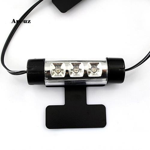 Bộ 4 Dây Đèn 3 Bóng LED 12V Màu Xanh Dương Neon Trang Trí Nội Thất Xe Hơi