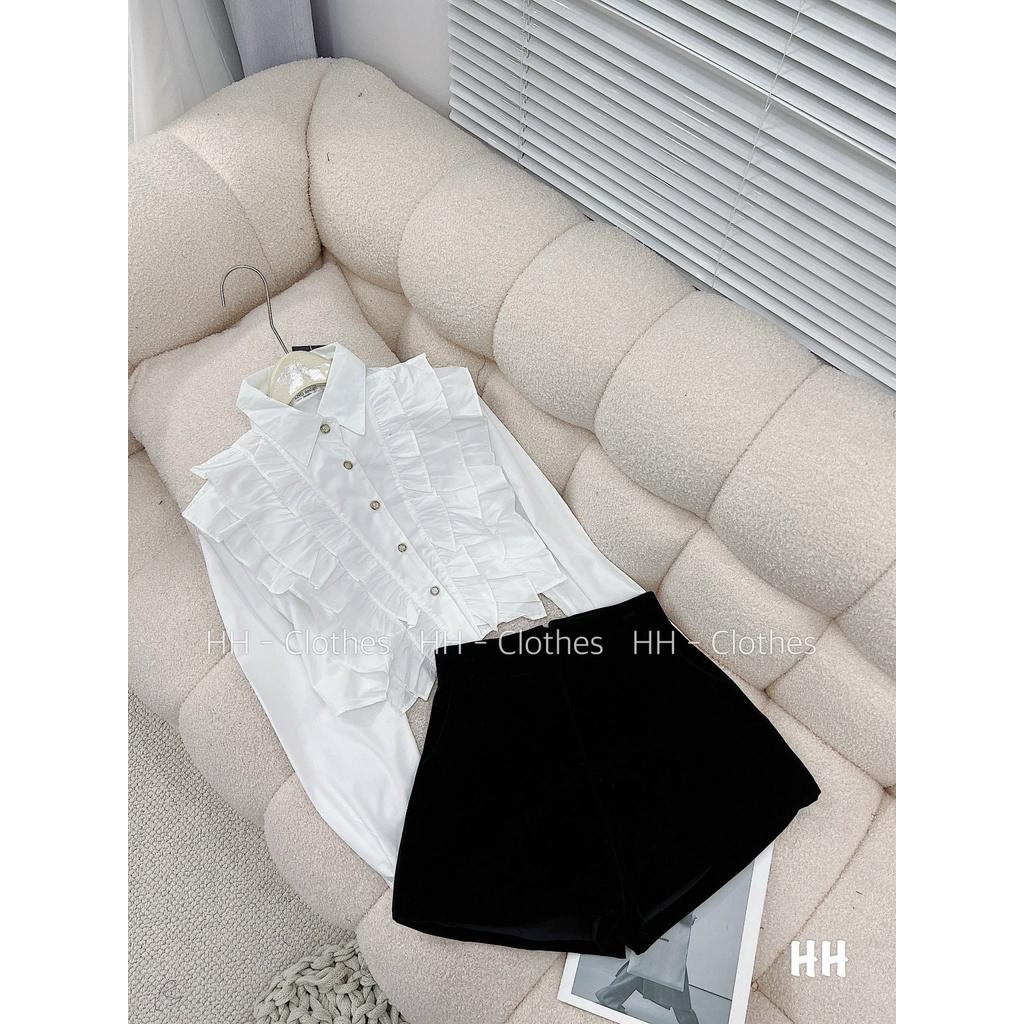 SET ĐI CHƠI, SET 2 MÓN ÁO KIỂU CỔ SƠ MI TAY DÀI PHỐI QUẦN ĐÙI CỰC XINH IU