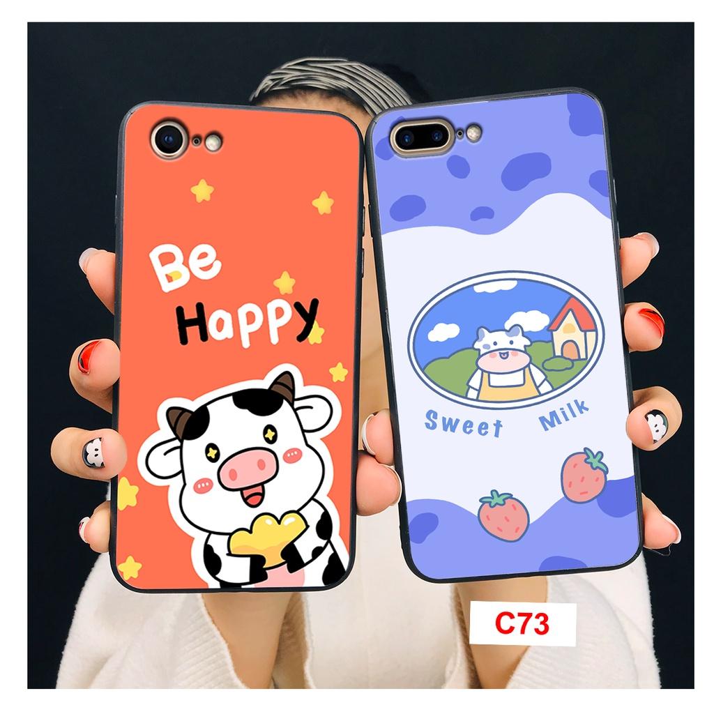 Ốp Lưng Dành Cho IPhone 7 plus - 8 plus In Hình Bò Sữa Đa Dạng Nhiều Màu Sắc Mới Lạ P2