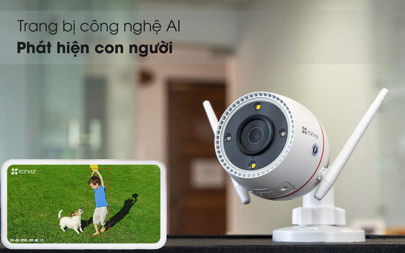 Camera Wifi Ngoài Trời Ezviz C3TN 3M 2K Siêu Nét Có Màu Ban Đêm - Hàng chính hãng