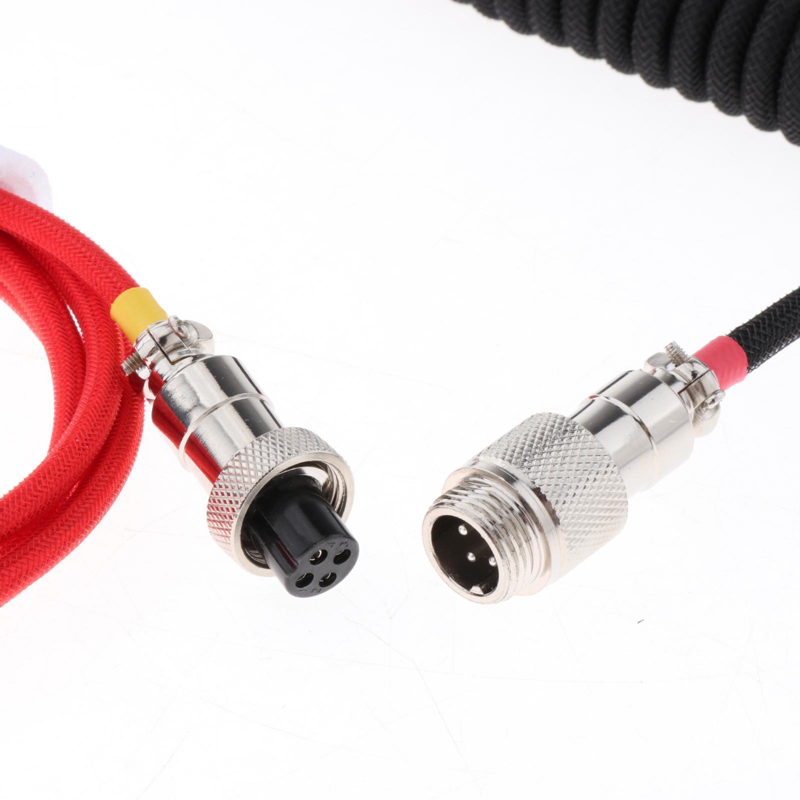 1.8M Coiled Cable Wire  USB for Mechanical Keyboard Game Console