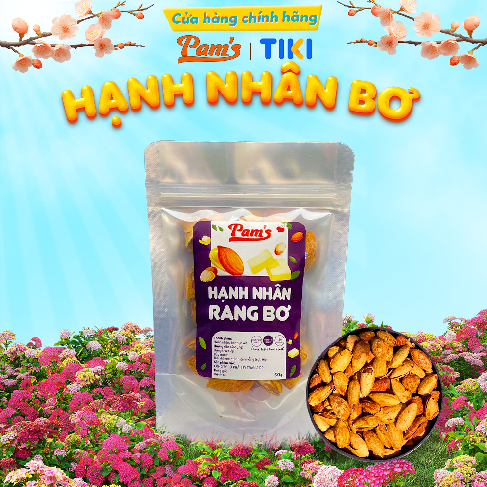 Hạnh Nhân Mỹ Rang Bơ Pams Hạt Hạnh Nhân Giòn Thơm, Béo Bùi Vị Bơ, Thích Hợp Ăn Giảm Cân