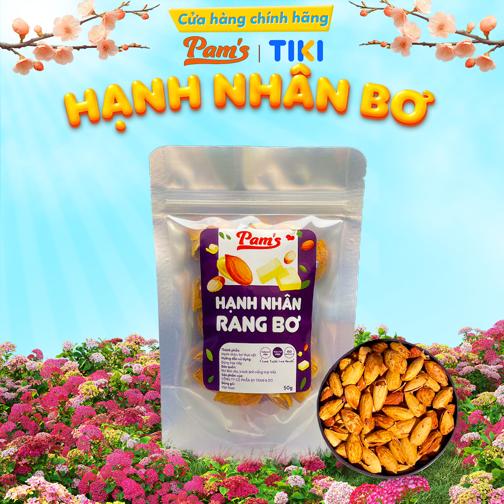 Hạnh Nhân Mỹ Rang Bơ Pams (50g/túi) Hạt Hạnh Nhân Giòn Thơm, Béo Bùi Vị Bơ, Thích Hợp Ăn Giảm Cân