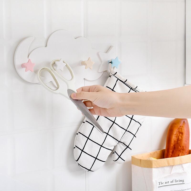Móc Treo Đồ Dán Tường Decor Hình Đám Mây Tiện Ích Trang Trí Nhà Cửa , Móc Dán Tường Treo Đồ Đa Năng