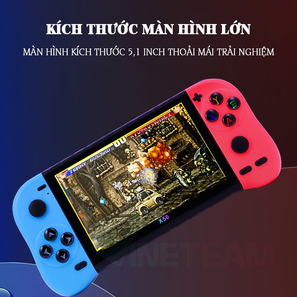 Máy Chơi Game Cầm Tay Vinetteam X50 5.1 Inch Chơi Game 6800 Trò Chơi GBA, GBC, GAME Thùng Hỗ Trợ Thẻ TF Tải Game Nghe Nhạc Xem Phim – Hàng Chính Hãng