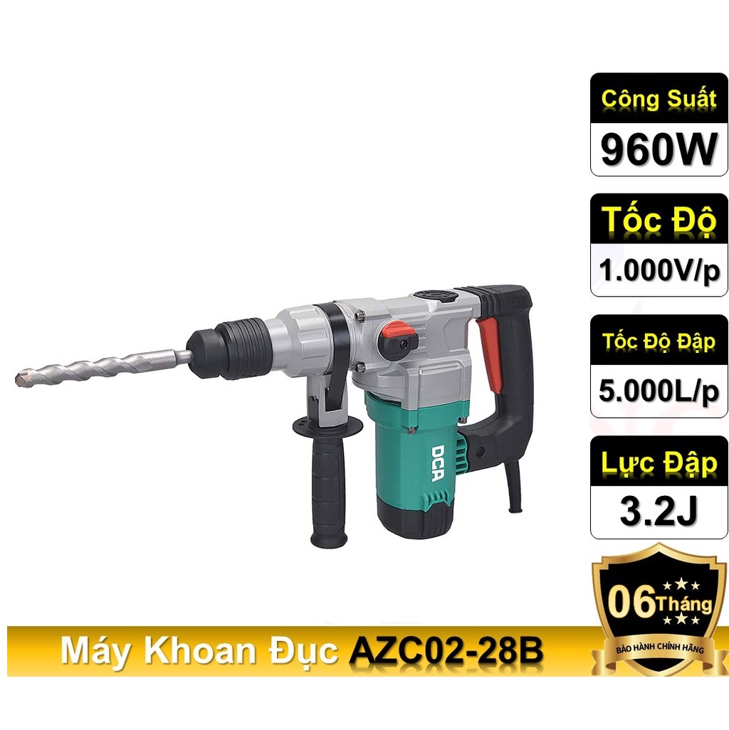 Máy đục bê tông DCA AZC02-28 cao cấp ,công suất lớn 960W, độ bền cao