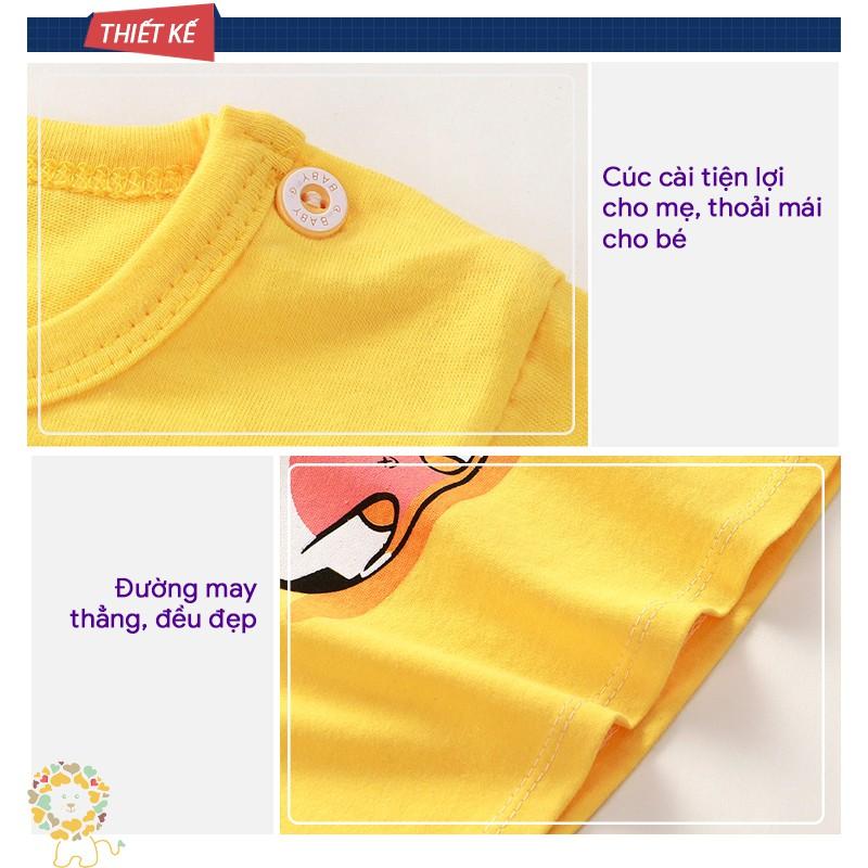 Bộ cộc tay bé trai quần áo bé trai mùa hè đồ bộ trẻ em ngắn tay cotton thoáng mát QC túi zip