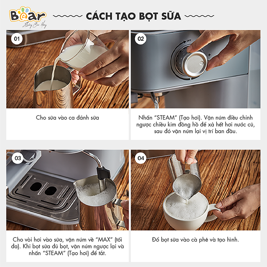 [Hàng Chính Hãng]Máy Pha Cà phê Tự Động Bear CF- B15V1. Pha Espresso, Americano, Cappuccino, Mocha, Latte – Xanh nhạt