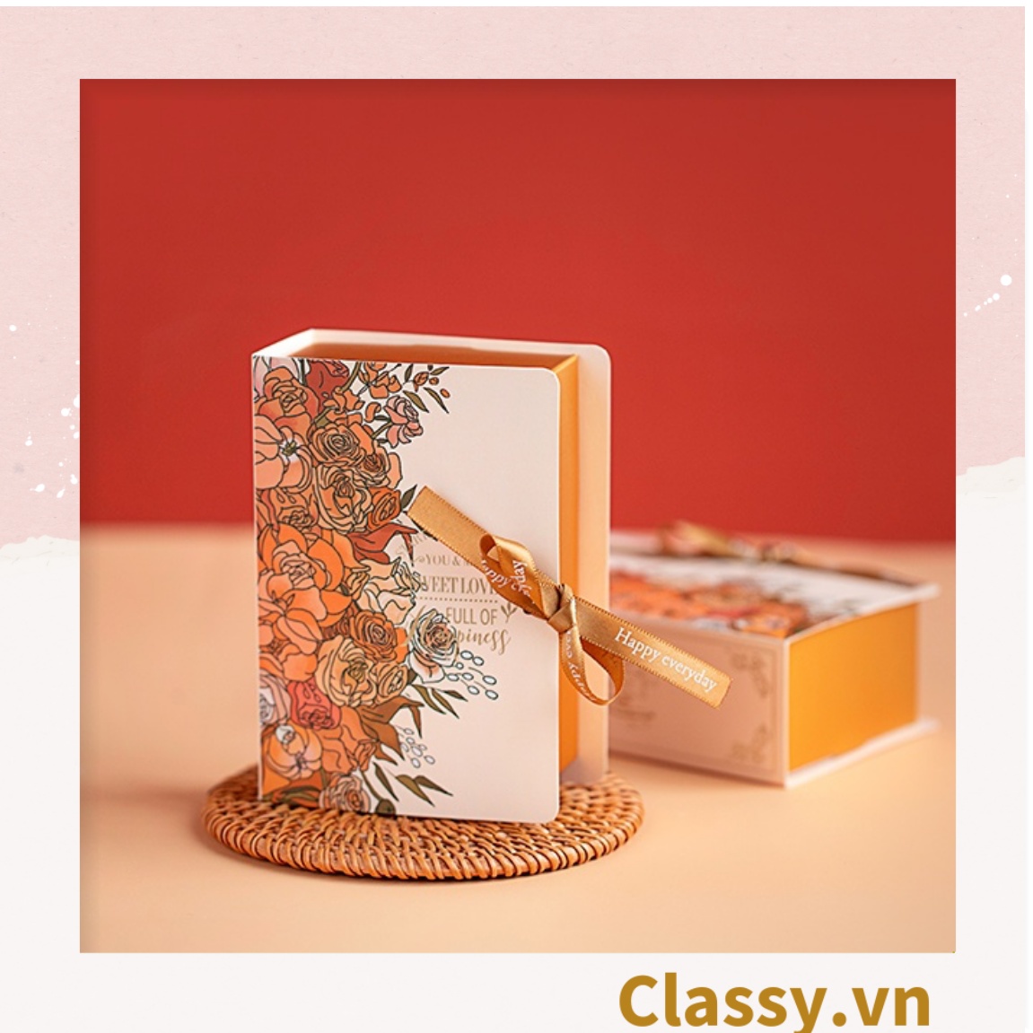 - Hộp giấy đựng quà tặng gắn ruy băng Happy Every, đựng son môi, nước hoa, sô cô la vv..