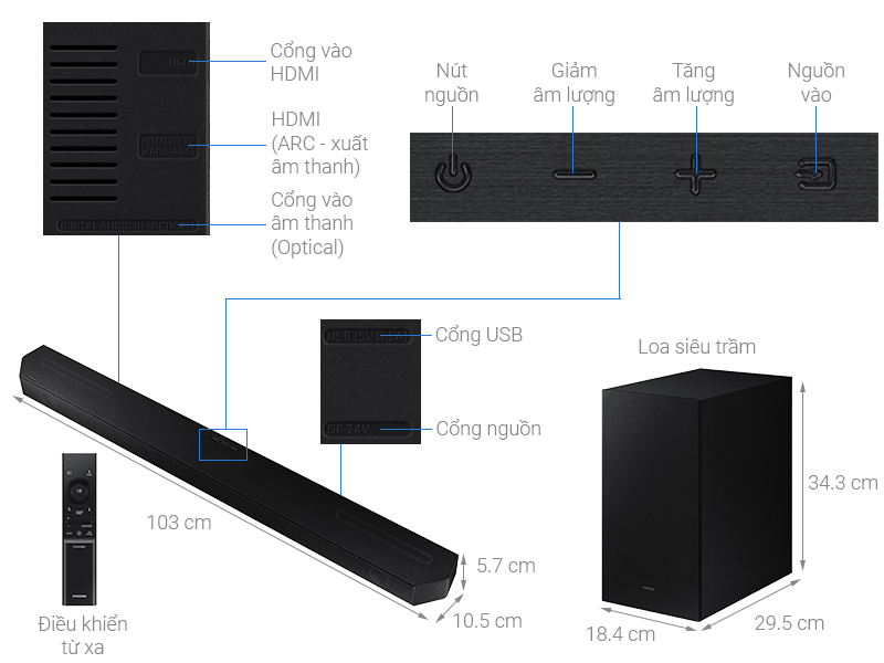 Loa thanh Samsung HW-Q630B 360W - HÀNG CHÍNH HÃNG