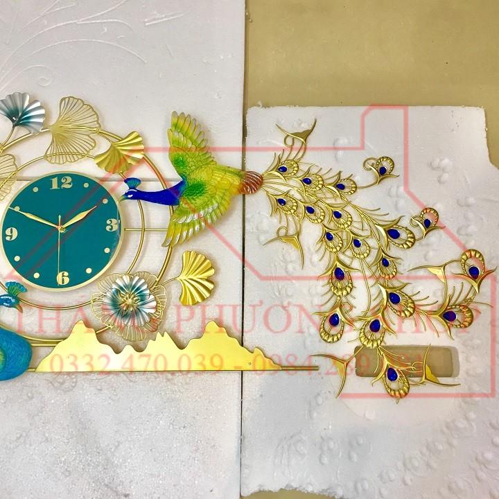 Đồng Hồ Treo Tường - Đồng Hồ Trang Trí Khổng Tước Sum Vầy TP-074