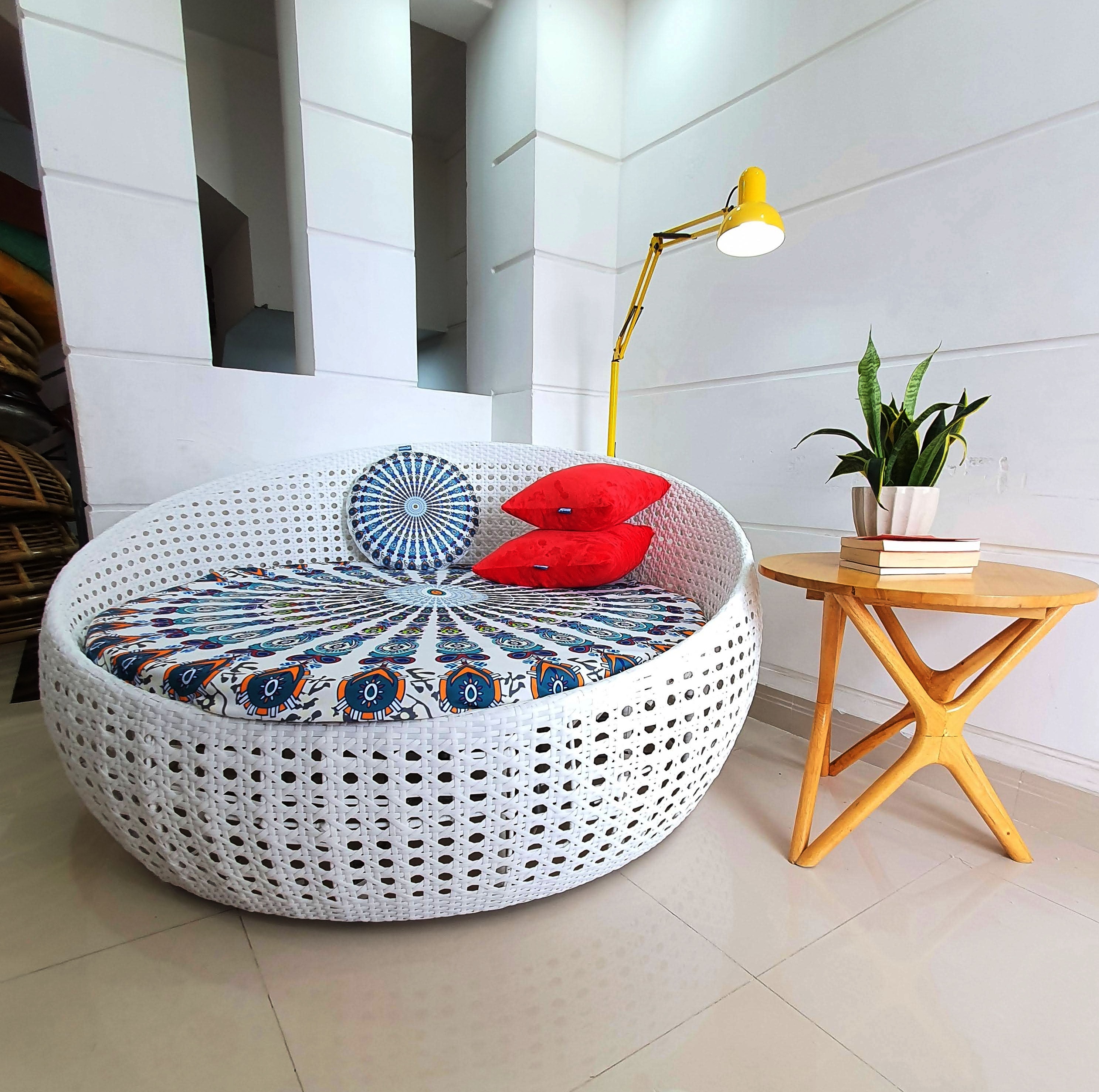 Sofa giường home decore ( kèm nệm hoạ tiết trắng)