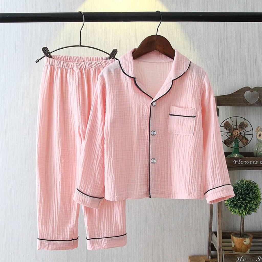 Bộ đồ ngủ cho bé ROSY KIDS, Bộ Pijama đũi nhăn dài tay cho bé trai và bé gái từ 6-27kg