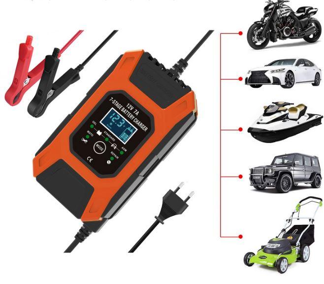Sạc bình ắc quy 12V 7A 4AH - 150AH FOXSUR SẠC NHANH có chức năng khử sunfat sạc ắc quy xe máy sạc ắc quy ô tô