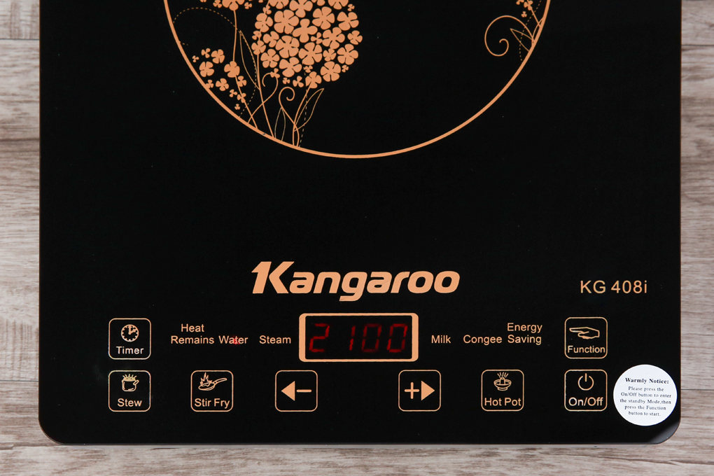 Bếp Điện Từ Đơn Kangaroo KG408I (2100W) - Đen - Hàng chính hãng