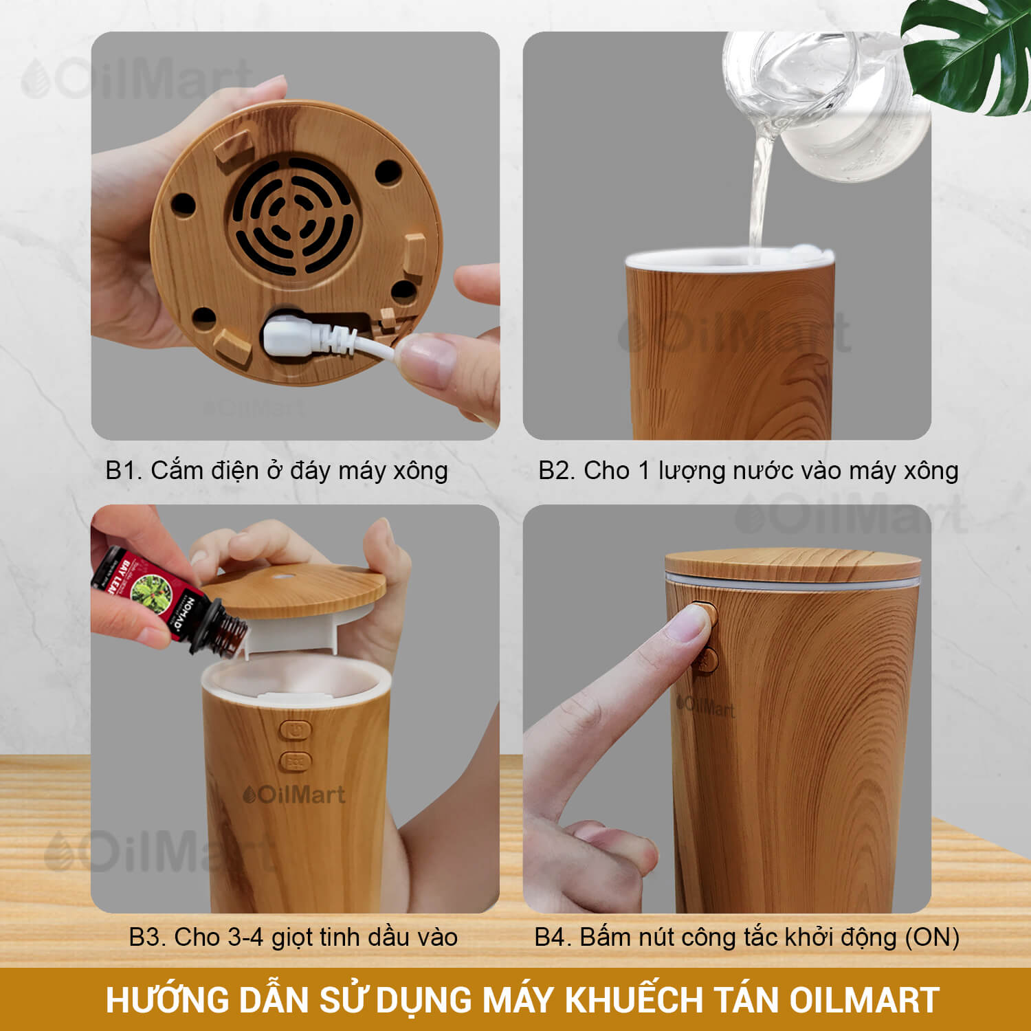 Máy Khuếch Tán Tinh Dầu Oilmart Ly Dành Cho Ô Tô - 6W 100ml