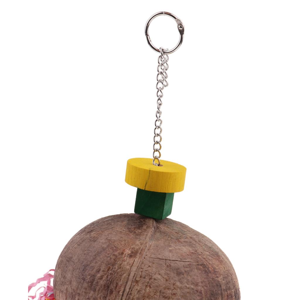 Parrot Bird Cage Chew Play Toy Coconut Hanging Swing For Parakeet Cockatiel