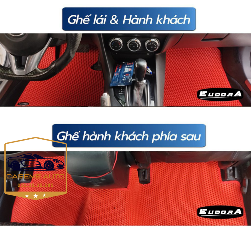 Thảm Trải Sàn, Lót Sàn Ô Tô Cao Su Eudora CloudFoam Thiết Kế Theo Xe Dành Cho Xe TOYOTA RAIZE, Chống Nước, Không Mùi, Ngăn Bụi Bẩn, Dễ Vệ Sinh - Hàng Chính Hãng