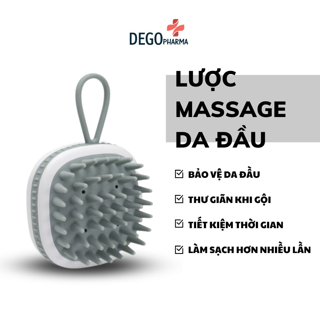 Lược gội đầu massage Dego Pharma - làm sạch da đầu, hỗ trợ đánh bay gàu &amp; bã nhờn