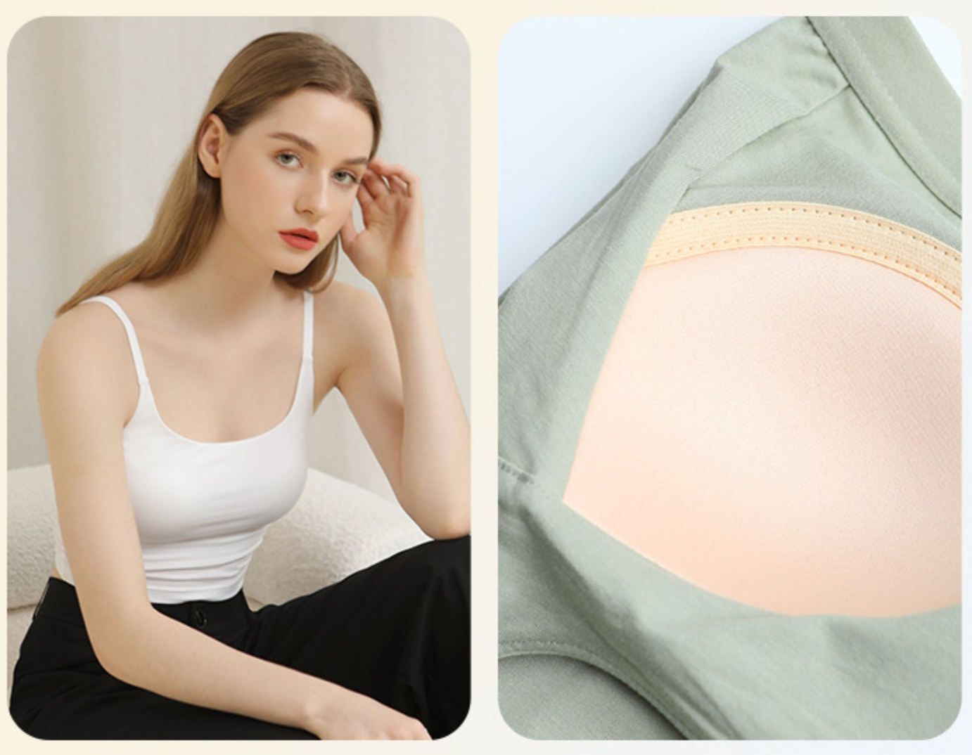 Áo dây basic có lót ngực vải mịn mát (cỡ size 70AB-80AB)