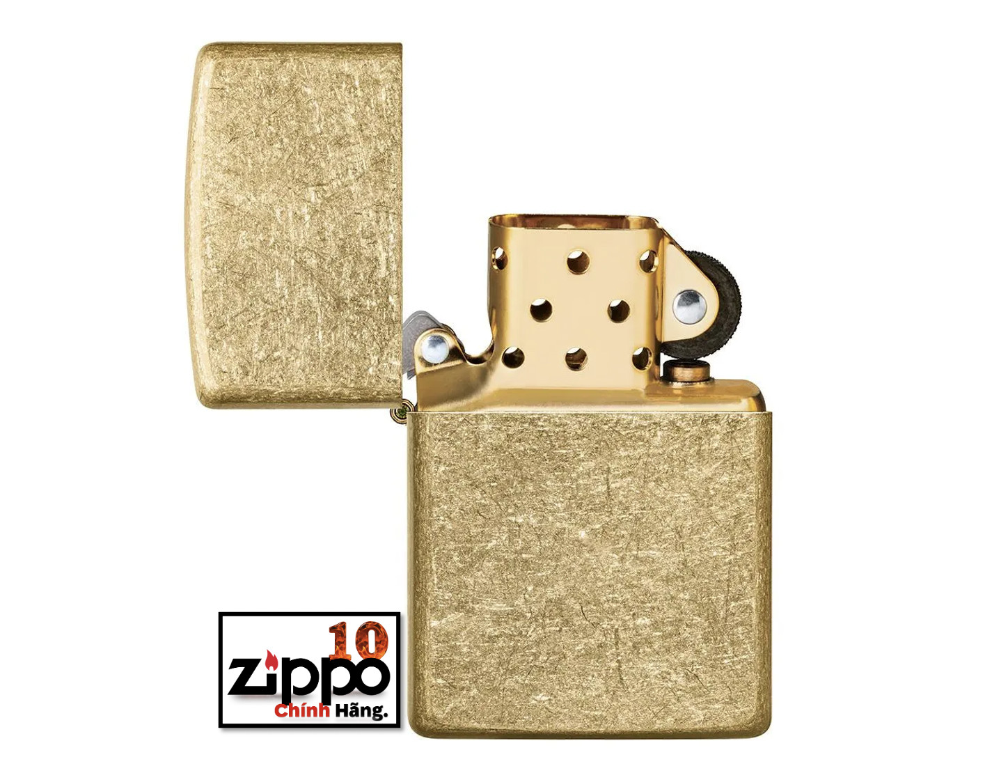 Bật lửa ZIPPO 49477 Classic Tumbled Brass - Chính hãng 100%