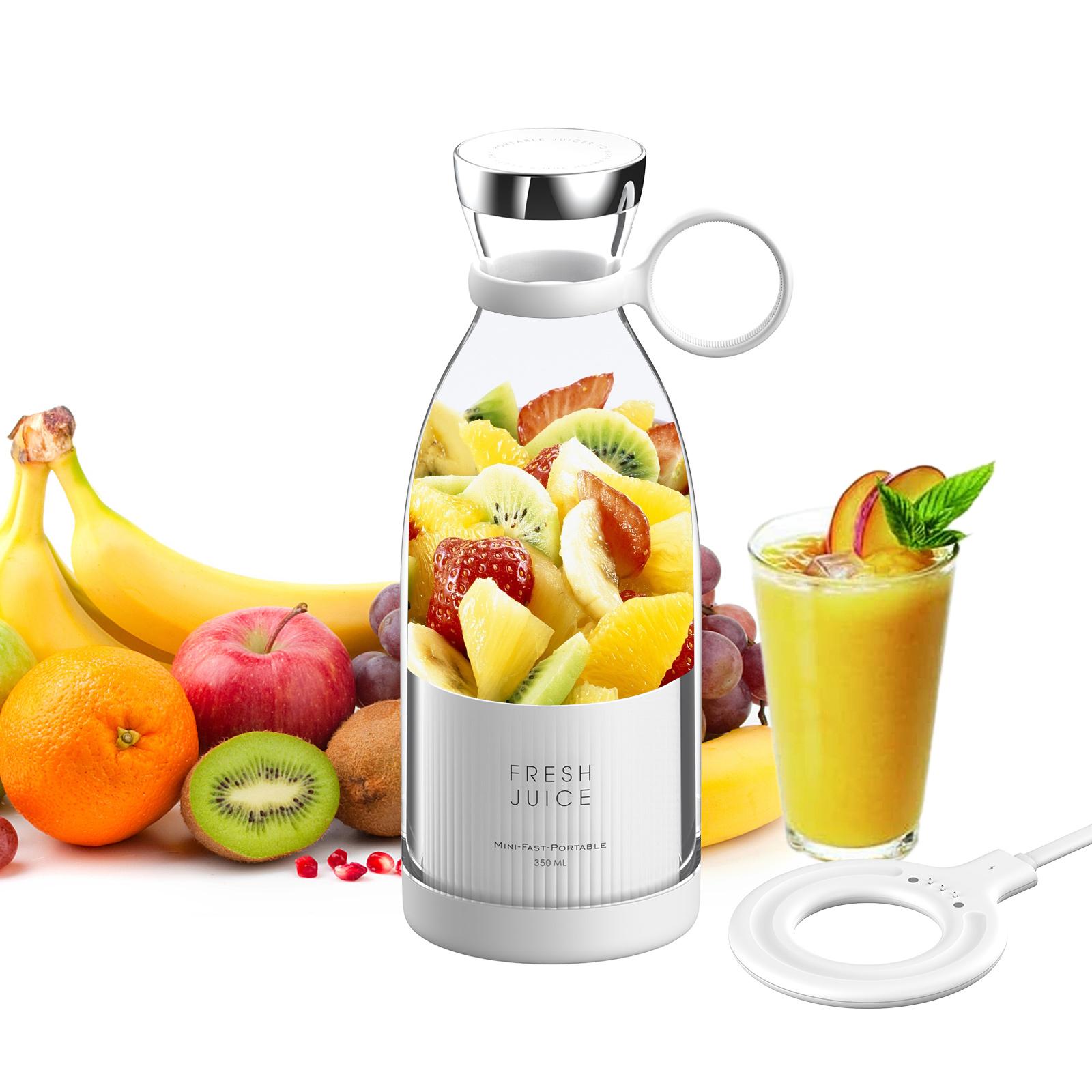 Máy xay sinh tố mini mini cầm tay 350ml Cup Juicer không dây sạc 4 lưỡi làm sinh tố, nghiền thức ăn cho trẻ em