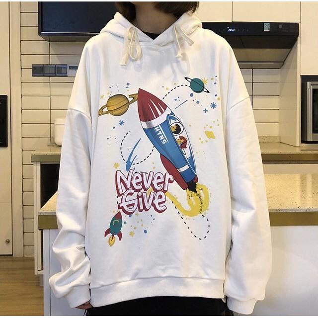 ÁO HOODIE NÓN CHUI TRÙM ĐẦU NAM NỮ UNISEX TÊN LỬA HTNS ÁO KHOÁC NỈ NGOẠI MỀM MỊN, Áo Nỉ Hoodie Nữ Nam Unisex ulzzang from rộng-Jins Store