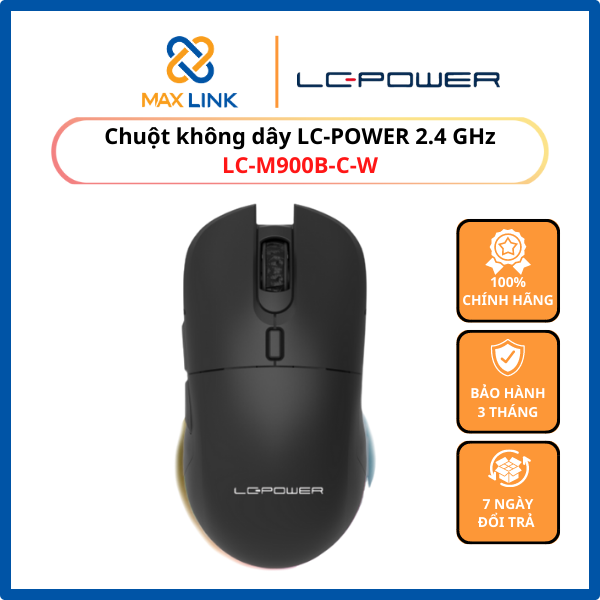 Chuột không dây LC-POWER 2.4 GHz LC-M900B-C-W - HÀNG CHÍNH HÃNG