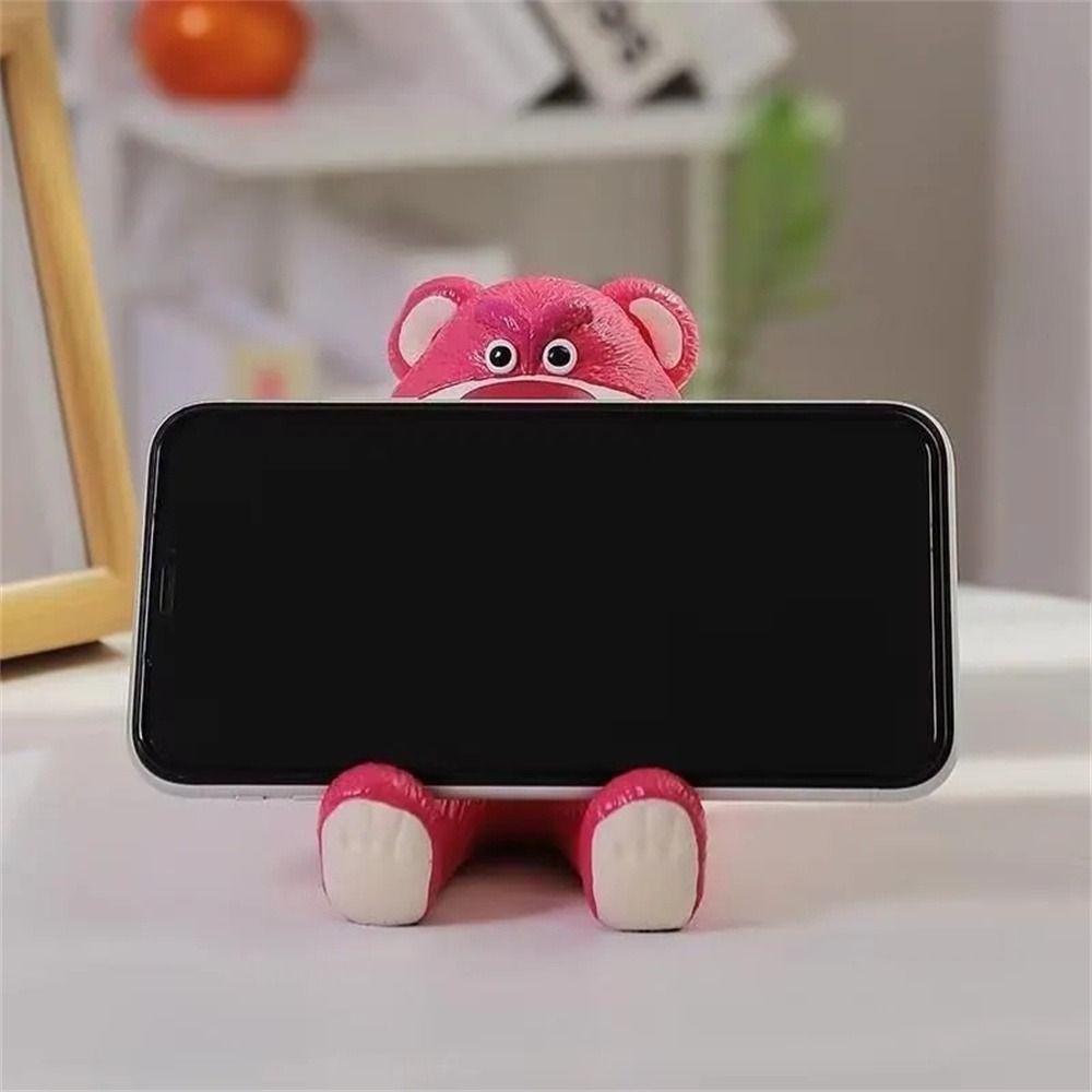 Giá đỡ kệ đỡ điện thoại, máy tính bảng gấu dâu Lotso cute đáng yêu trang trí bàn học, ô tô