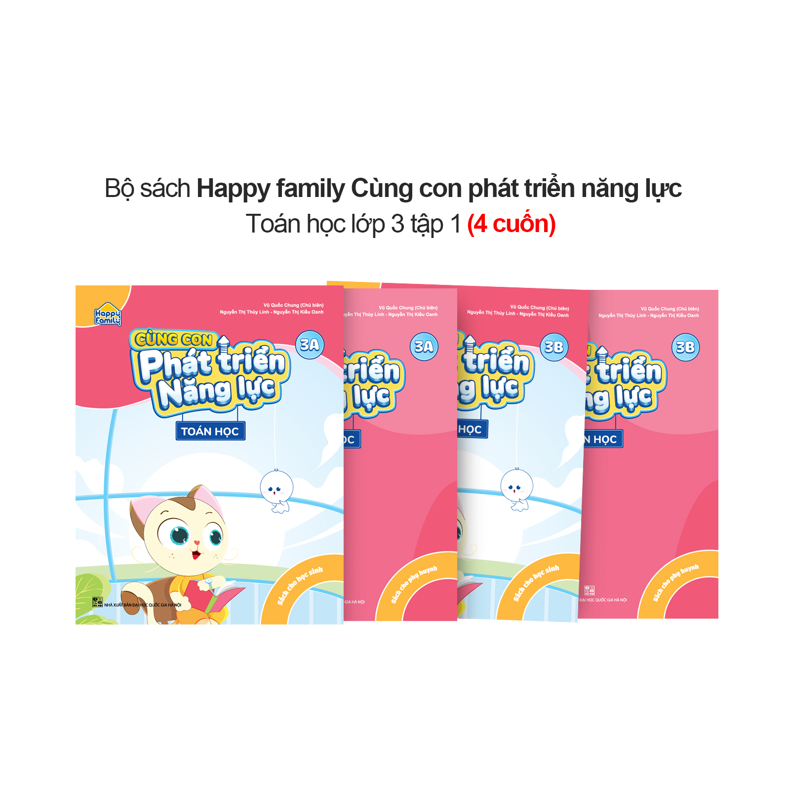 Bộ 4 cuốn Happy family Cùng con phát triển năng lực Toán lớp 3 tập 1