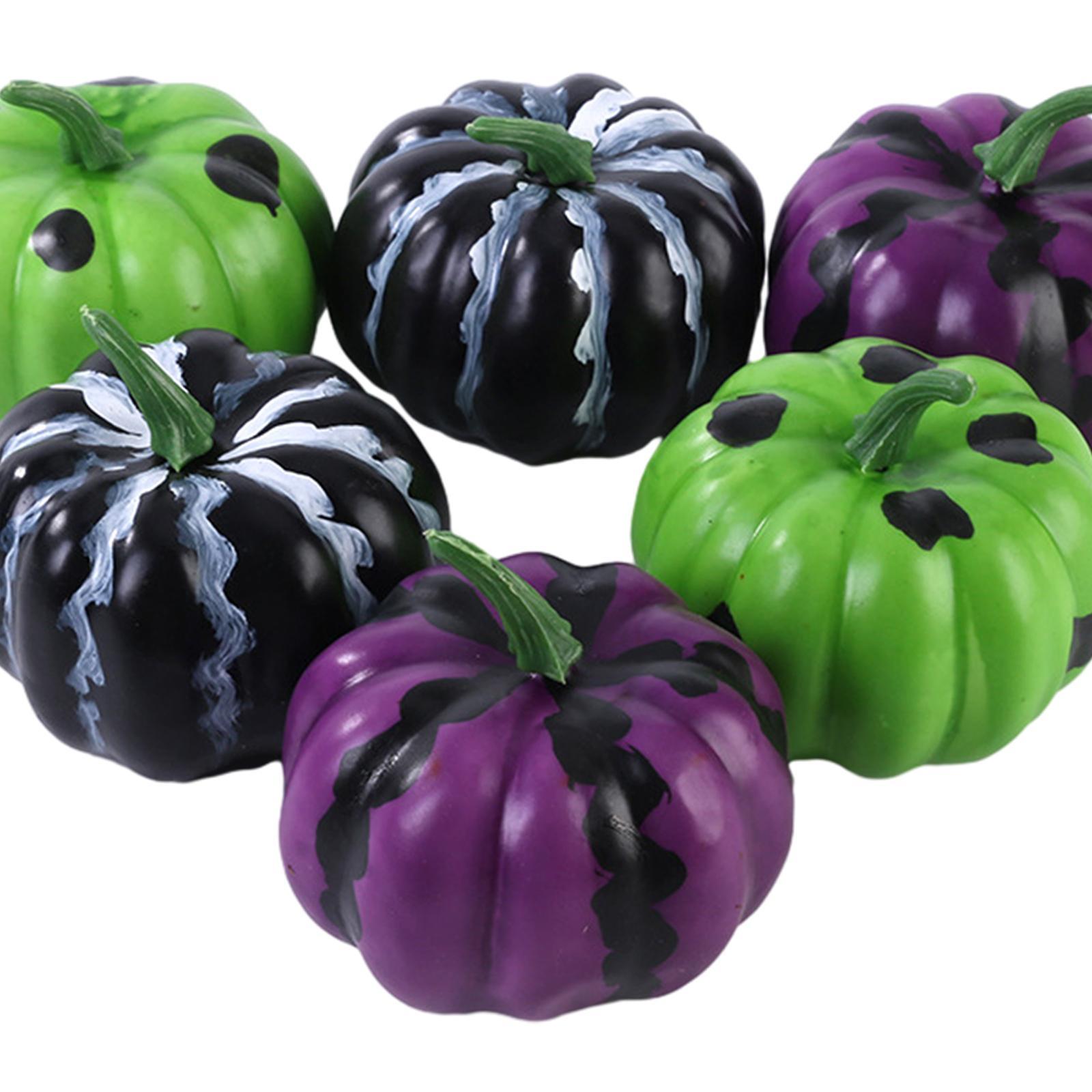 6x Mini Simulation Pumpkins Model Foam Pumpkin Model for Home Table Kitchen