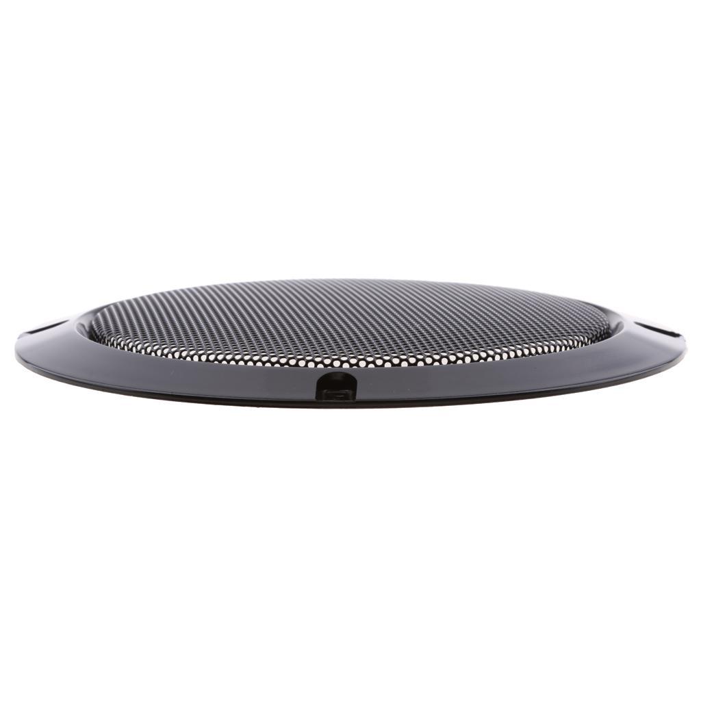 2Pieces 6.5 Inch Speaker Grills Cover Case with 8 pcs Screws for Speaker Mounting Home Audio DIY - 184mm Outer Diameter Black