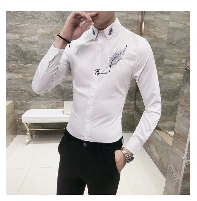 ÁO SƠ MI NAM COTTON CAO CẤP THÊU LÔNG VŨ