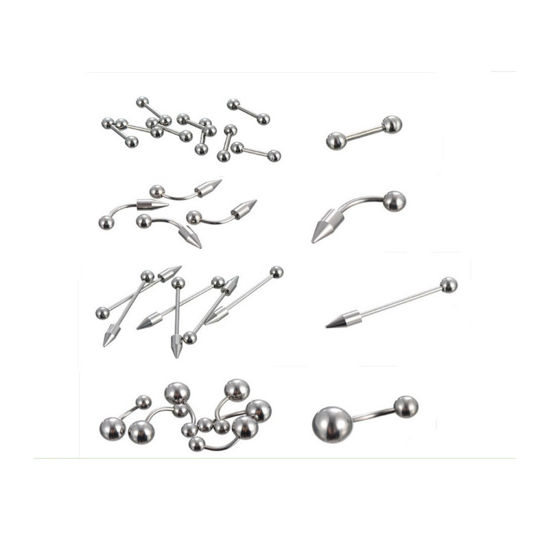 Set 85 khuyên tai, môi, mũi, rốn thép titan 316l không rỉ