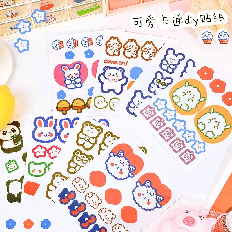 Sticker Hoạt Hình Trang Trí, Decor Dán Sổ, Ghi Chú Cute Văn Phòng Phẩm Kiểu Hàn