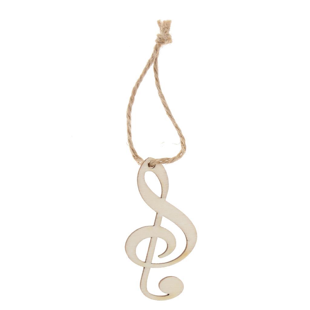 4-16pack 24 Pieces Blank Musical Note Sign Wooden Pendant Gift Tags with Jute