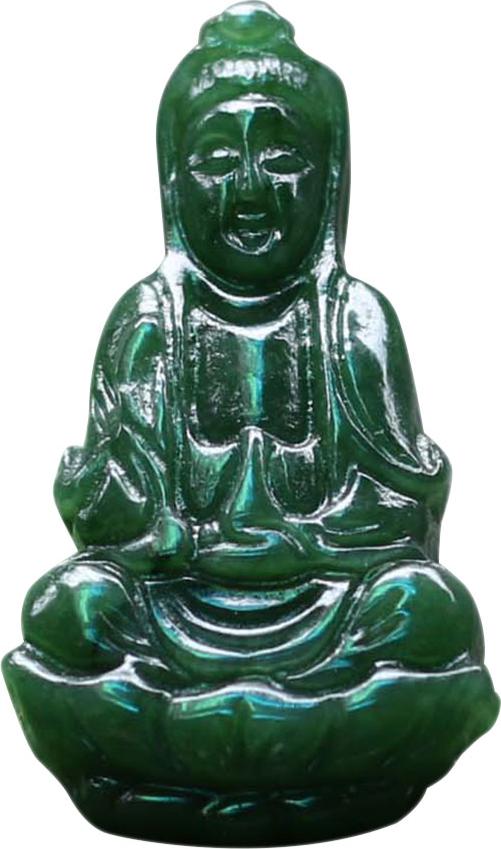 Phật Bà Quan Âm Đá Ngọc Bích Ngọc Quý Gemstones MD46